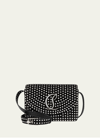 CHRISTIAN LOUBOUTIN LOUBI54 SMALL CROSSBODY IN STRASS SUEDE