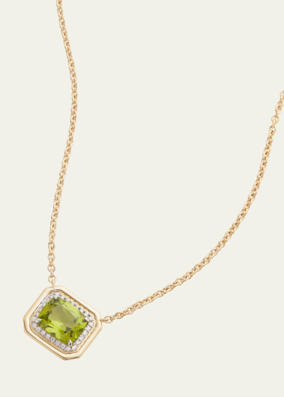Jamie Wolf 18k Peridot And Diamond Pendant Necklace In Yg