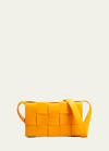 Bottega Veneta The Cassette Intrecciato Crossbody Bag In Tangerine/gold