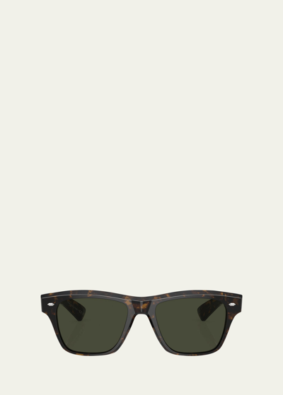 Oliver Peoples Polarized Acetate Square Sunglasses In Tortoise