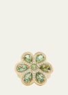 JAMIE WOLF 18K YELLOW AND WHITE GOLD FLORAL RING WITH TOURMALINE AND DIAMONDS