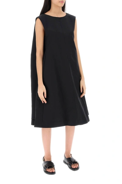 Marni Flared Dress In Cotton Cady In Black