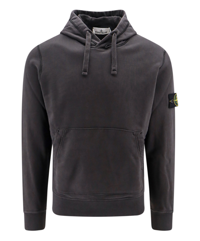 Stone Island 64151 Compass Cotton Hoodie In Grey