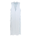Jil Sander Women Viscose Dress With Lateral Rouches In Blue