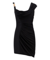 Versace Medusa '95 Draped Mini Dress In Black
