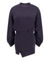 Attico Ivory Cotton Jersey Sweater Dress In Violet