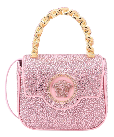 Versace La Medusa Handbag In Pink