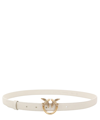 Pinko Fine Ceinture Love Birds En Cuir 2cm In White
