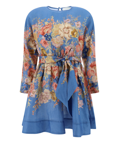 Zimmermann Dresses In Dusty Blue Floral