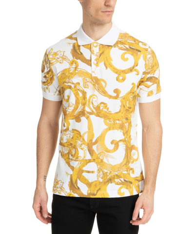 Versace Jeans Couture Watercolour Couture Polo Shirt In White