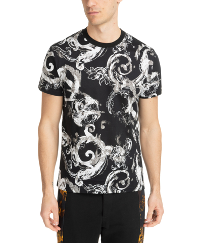 Versace Jeans Couture Watercolour Couture T-shirt In Black