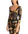 Versace Jeans Couture Watercolour Couture Bodysuit In Black