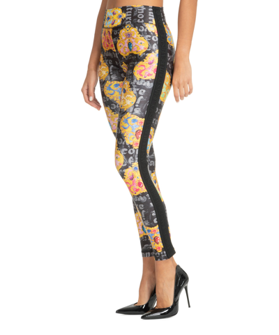 Versace Jeans Couture Heart Couture-print Leggings In Black