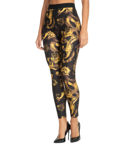 Versace Jeans Couture Black Watercolor Couture Leggings