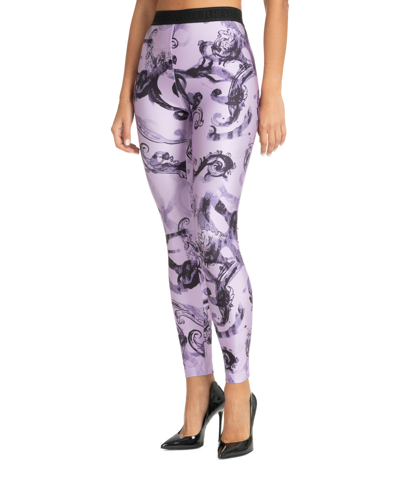 Versace Jeans Couture Watercolour Couture Leggings In Violet