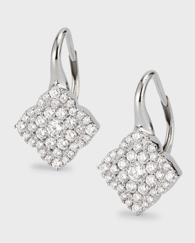Frederic Sage 18k White Gold Medium Fleur D'amour Diamond Earrings In Metallic