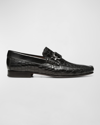 Donald Pliner Men's Dacio Croc-effect Leather Loafers In Black