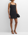 Loulou Studio Idon Wool Button Down Mini Dress In Black