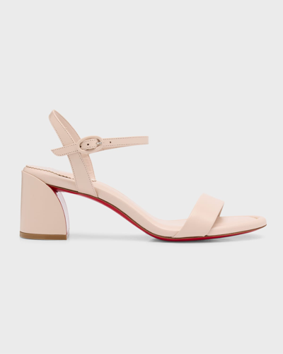 CHRISTIAN LOUBOUTIN MISS JANE RED SOLE ANKLE-STRAP SANDALS