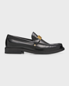 MOSCHINO MEN'S COLLEGE LEATHER PENNY LOAFERS