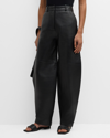 CO HIGH-RISE WIDE-LEG LEATHER BALLOON trousers