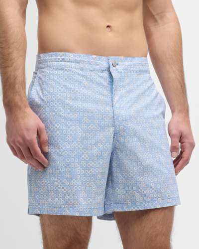 Peter Millar Crown Crafted Tailored Fit 6 Swim Trunks In Cascade Blue