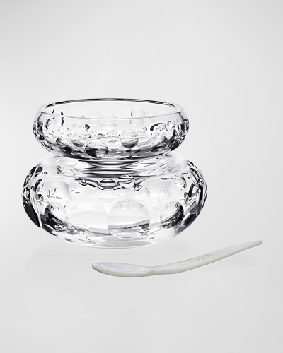 William Yeoward Crystal Caprice Caviar Server For 2 With Spoon In Transparent