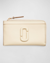 Marc Jacobs The Leather J Marc Top Zip Multi Wallet In Cloud White