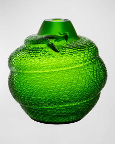 Lalique Serpent Vase, Amazon Green