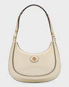 Tory Burch Robinson Crescent Leather Convertible Shoulder Bag In Shea Butter