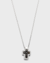 FREDERIC SAGE 18K WHITE GOLD FIRENZE II CROSS INSIDE CHAIN NECKLACE