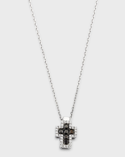 Frederic Sage 18k White Gold Firenze Ii Cross Inside Chain Necklace In Metallic