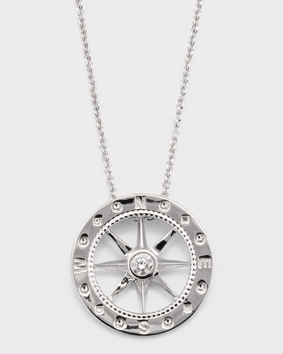 Roberto Coin 18k White Gold Compass Necklace In Wg