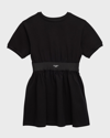 Dolce & Gabbana Girl's Logo Elastic Jersey Dress In Black