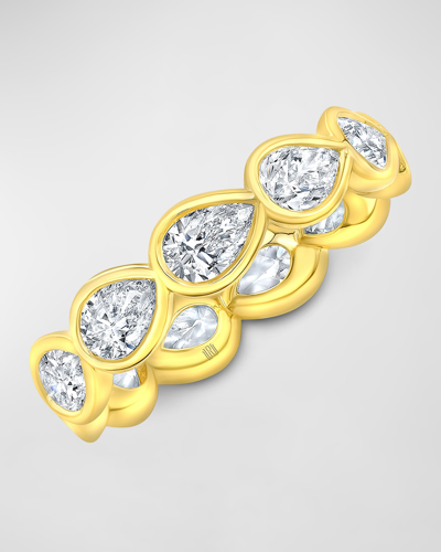 Rahaminov Diamonds 18k Yellow Gold Pear Shaped Diamond Buttercup Band