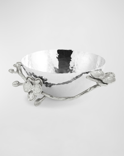 Michael Aram White Orchid Nut Bowl In Stainless Steel