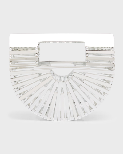 Cult Gaia Nano Ark Top-handle Bag In Shiny Silver