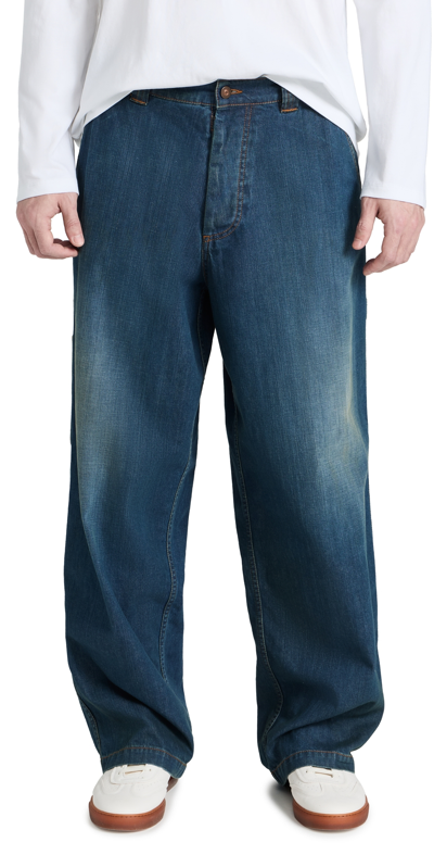 Maison Margiela Straight-leg Faded Denim Pants In Blue