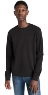 Frame Classic Fit Long Sleeve Crewneck T-shirt In Noir
