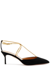 Aquazzura Roman Romance Suede Slingback Pumps In Black