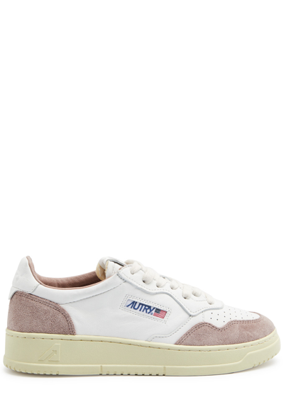 Autry Medalist Panelled Leather Sneakers In Pink