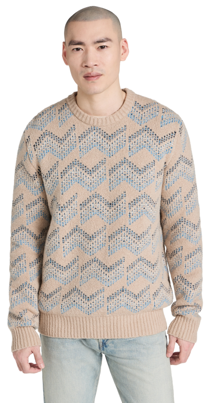 Missoni Crewneck Sweater Sand And White On Beige Base 52