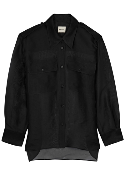Khaite Missa Silk-organza Shirt In Black