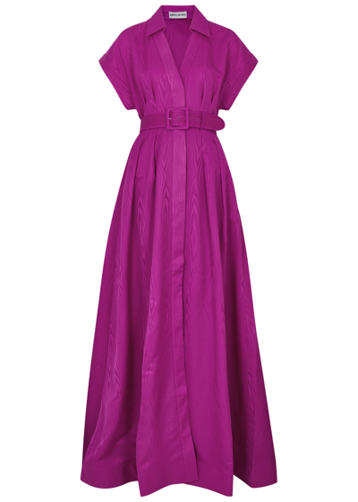 Rebecca Vallance Cynthia Belted Taffeta Gown In Pink