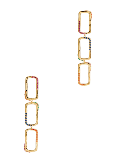 Joanna Laura Constantine Crystal-embellished 18kt Gold-plated Drop Earrings In Multicoloured