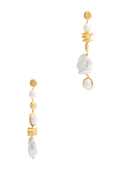 Joanna Laura Constantine Mismatched 18kt Gold-plated Drop Earrings