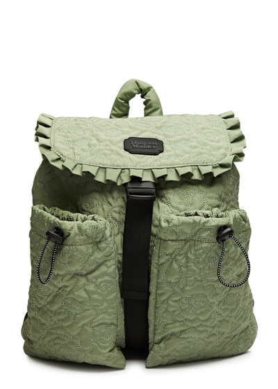 Damson Madder Rose Quilted Shell Backpack In Khaki