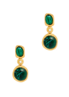 KENNETH JAY LANE STONE AND CRYSTAL-EMBELLISHED DROP EARRINGS