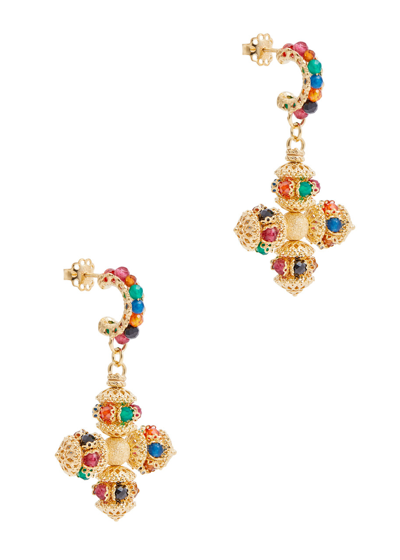 Soru Jewellery Santina Mini 24kt Gold-plated Hoop Earrings In Multicoloured 1