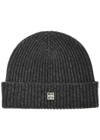 GIVENCHY RIBBED LOGO WOOL-BLEND BEANIE
